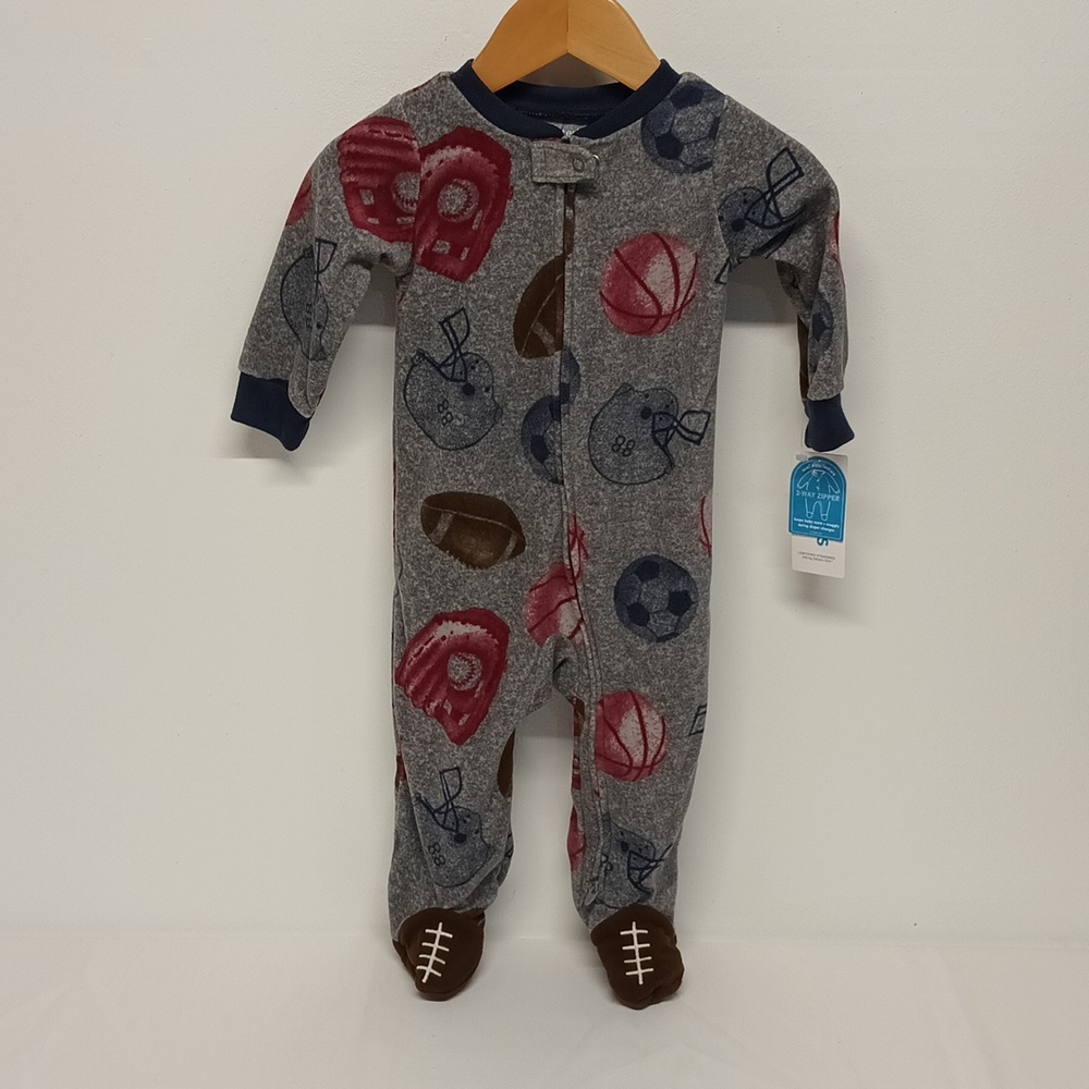 Carter’s baby jumpsuit size 9 months football Spirit Wear footies NWT.